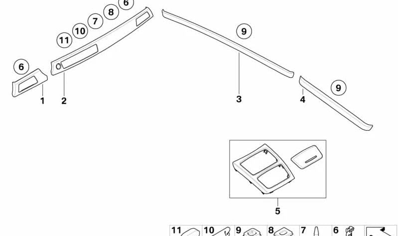 Lederverkleidung für die linke Tür für BMW E92, E93 (OEM 51418036687). Original BMW