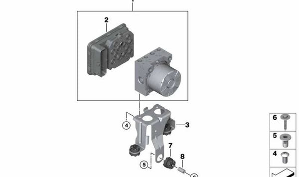 Kit de reparación unidad de control DSC OEM 34505A2D754 para BMW G42, G20, G21, G28, G22, G23, G26, G29. Original BMW.