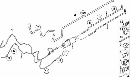 Vorderes Kraftstoffzulaufrohr für BMW 7er E65, E66 (OEM 16126752453). Original BMW.