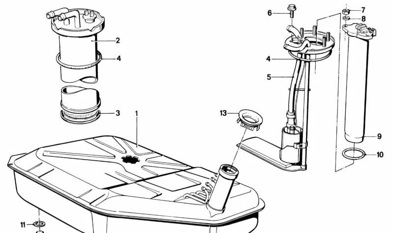 Junta de estanqueidad OEM 16121116966 para BMW E12, E28, E24, E23. Original BMW.