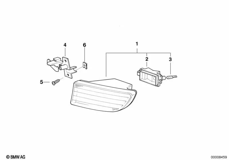 Left bracket for BMW 7 Series E38 (OEM 63178362403). Original BMW.