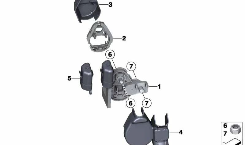 Cubierta para BMW Serie 1 E81, E82, E87, E88, Serie 3 E90, E91, E92, E93, X1 E84 (OEM 61146925712). Original BMW