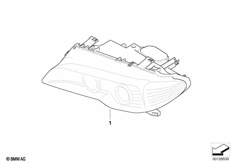 Faro delantero izquierdo, intermitente blanco para BMW E46 (OEM 63127165897). Original BMW