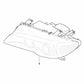 Faro delantero izquierdo, intermitente blanco para BMW Serie 3 E46 (OEM 63127165907). Original BMW