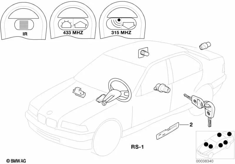 Kit de Reparación de Igualación para BMW Serie 3 E36 (OEM 51218194531). Original BMW