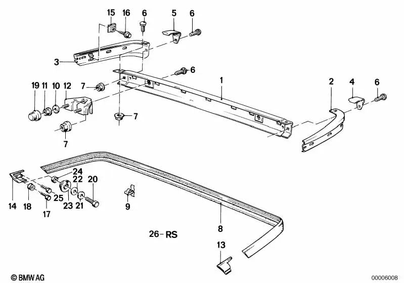 Goma Arandela para BMW E21, E30, E12, E28, E34, E24, E23, E32 (OEM 34414045712). Original BMW.