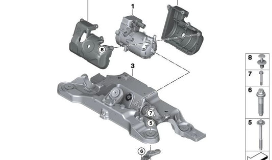 OEM Elektrische Klimaanlage Kompressor 64525B31E59 für BMW G26, G60, G61, G68, G70, U11, U12, U10, G08, I20, J05, J01, U25. Original BMW.