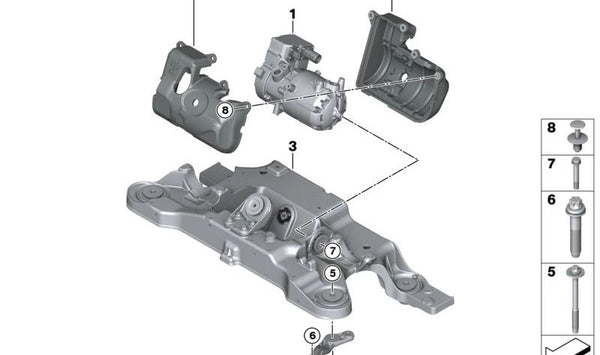 Aislante acústico OEM 64509871511 para BMW G26, G26 Gran Coupé, i4 (G26), iX (I20). Original BMW.