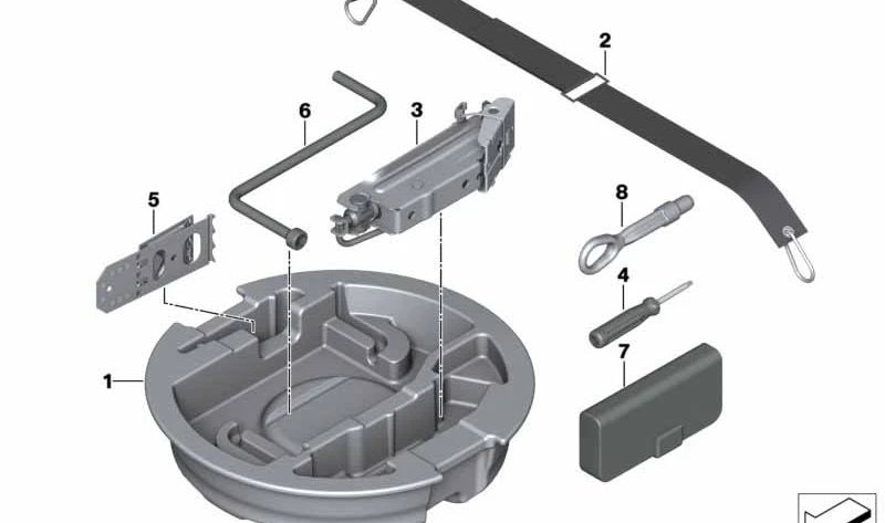 Correa de sujeción para rueda de repuesto para BMW Serie 3 G20, G28. Original BMW (OEM 71106885040)