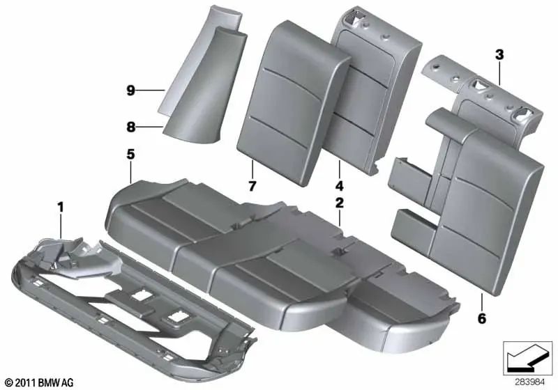 Funda de Asiento de Cuero Sintético para BMW F25 (OEM 52207256753). Original BMW