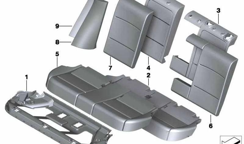 Right seat support OEM 52207235440 for BMW F25. Original BMW.