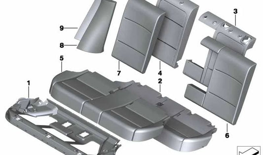 Rechte Sitzhilfe OEM 52207235440 für BMW F25. Original BMW.