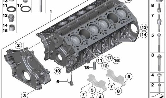 Oil channel for BMW F01, F02 (OEM 11117587530). Original BMW