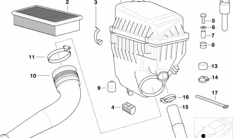 Ansaugstutzen para BMW Serie 7 E38 (OEM 13711427604). Original BMW.