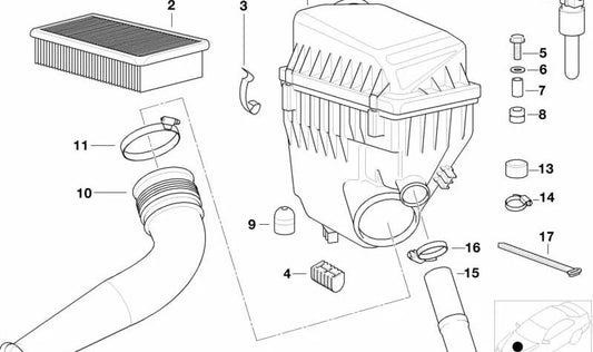 Ansaugstutzen para BMW E38 (OEM 13711745604). Original BMW