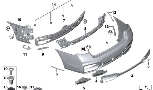 Left Exhaust Pipe Trim for BMW G12N (OEM 51128074401). Original BMW