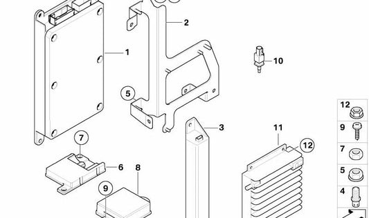 Soporte para Unidad de Control del Manos Libres para BMW E63, E64 (OEM 84109136584). Original BMW