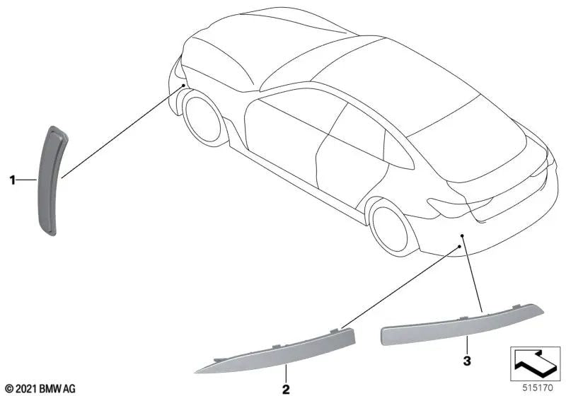 Reflector trasero izquierdo para BMW G26 (OEM 63149883031). Original BMW.