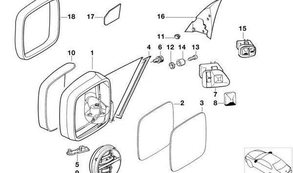 Junta derecha para BMW E34 (OEM 51328181924). Original BMW.