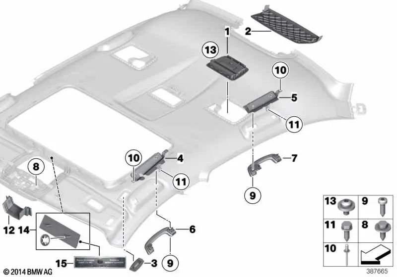 Asa delantera para BMW Serie 5 F07, F10, F11, F06, F12, F13, Serie 7 F01N, F02N, F04 (OEM 51167903771). Original BMW