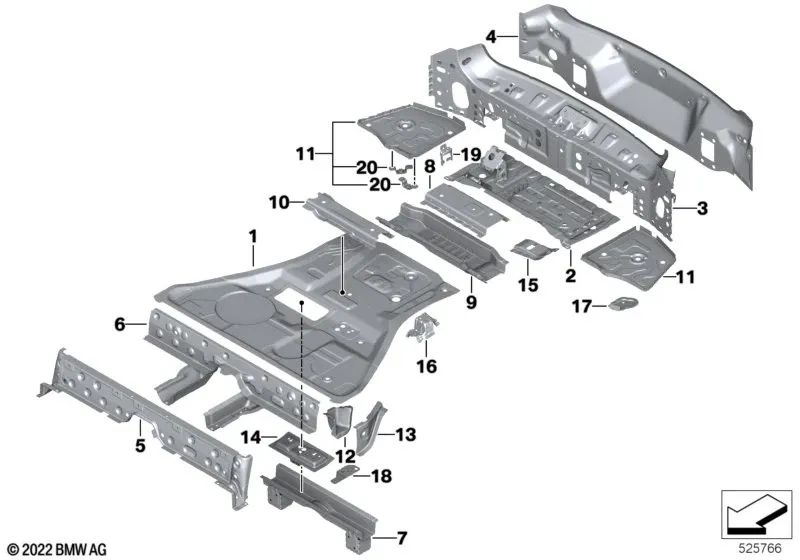 Revestimiento exterior trasero para BMW G09 (OEM 41124A18D49). Original BMW