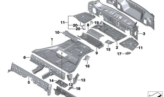 Kofferraumboden hinten für BMW X5 F95, G05, G18, X6 F96, G06, XM G09 (OEM 41007947327). Original BMW