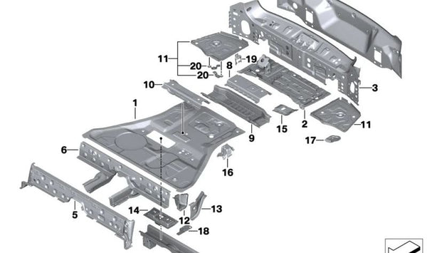 Fondo del maletero trasero para BMW X5 F95, G05, G18, X6 F96, G06, XM G09 (OEM 41007947327). Original BMW