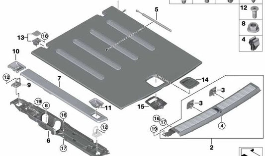 Revestimiento de soporte para larguero derecho para BMW X6 F96, G06 (OEM 51477952256). Original BMW.