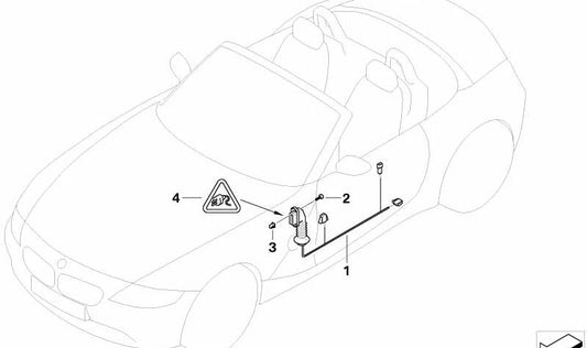 Mazo de cables puerta copiloto OEM 61126986987 para BMW E85, E86. Original BMW.