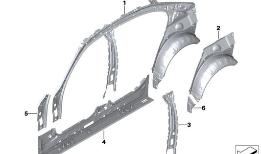 Pilar B interior derecho para BMW Serie 3 G20, G21, G28, G80, G81 (OEM 41007491030). Original BMW