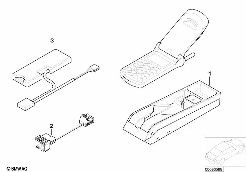 Caja de Expulsión para Teléfono Móvil para BMW E39, E38 (OEM 84216907040). Original BMW