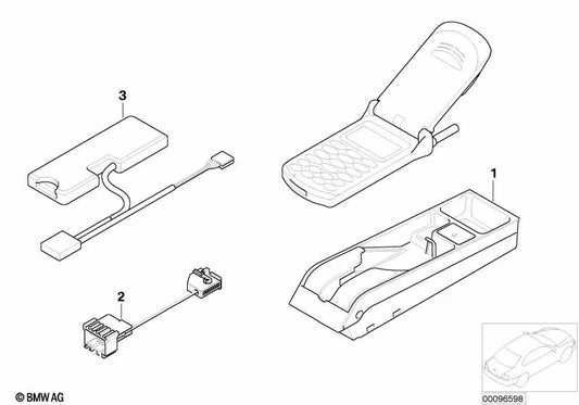 Handy-Auswurfbox für BMW E39, E38 (OEM 84216907040). Original BMW