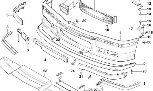 Soporte izquierdo para BMW Serie 3 E36 (OEM 51242264031). Original BMW