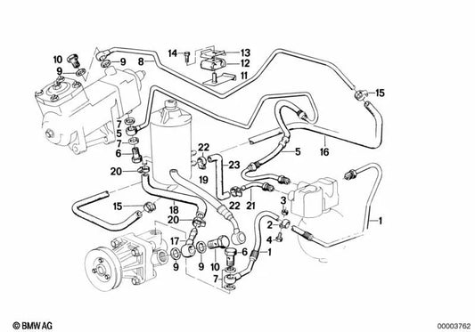 Tubería para BMW E28, E24 (OEM 32412225325). Original BMW