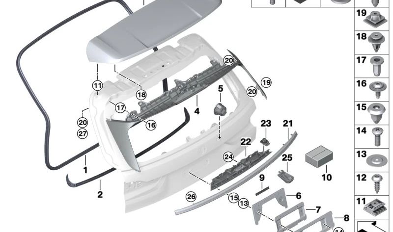 Porta posteriore insieme per BMW G07 (OEM 51769854894). BMW originale