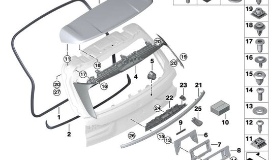 Deflector aerodinámico pintable OEM 51629447775 para BMW X7 (G07). Original BMW.