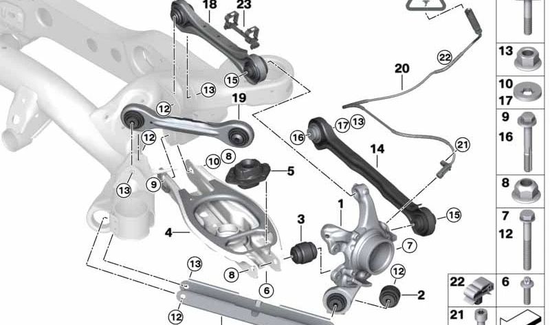 Hintere ABS/BVA-Leitungsunterstützung für BMW 1er E81, E82, E87, E88, 3er E90, E91, E92, E93 (OEM 34526778391). Original BMW