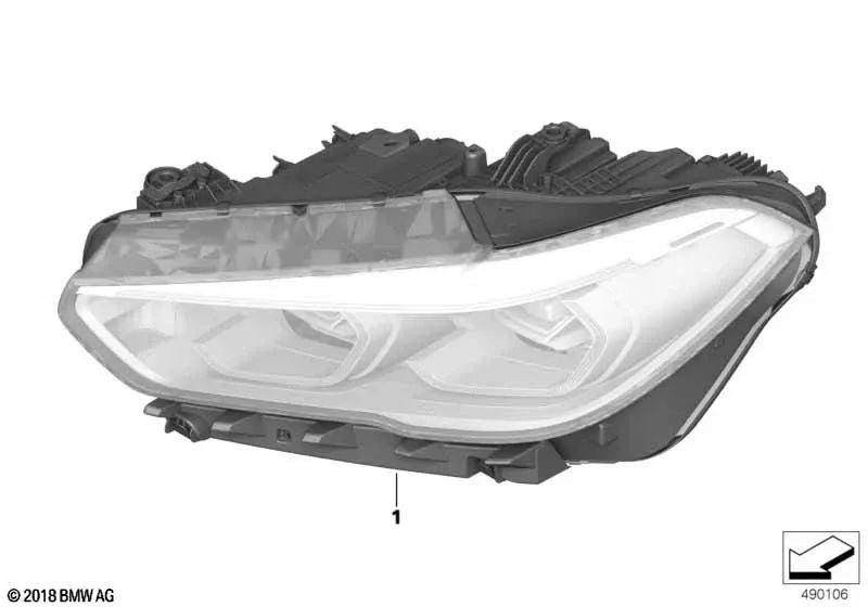 Left Laser Headlight for BMW X5 F95, G05, X6 F96, G06 (OEM 63115A55AA7). Genuine BMW