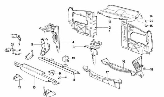 Soporte de carrocería OEM 41111900681 para BMW E28. Original BMW.