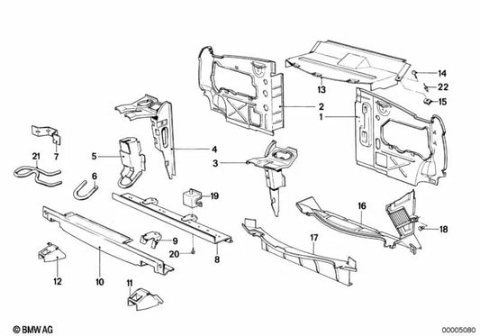 Lüfterzarge for BMW Series 5 E28 (OEM 51711929354). Genuine BMW