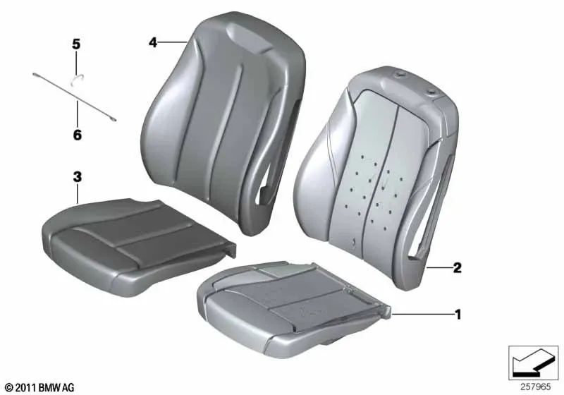 Funda de Asiento de Cuero Sintético para BMW F20, F20N, F21, F21N Serie 3 F30, F30N, F31, F31N Serie 4 F36, F36N (OEM 52107308721). Original BMW.