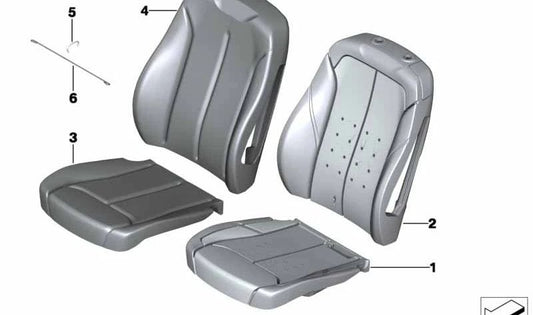 Funda de respaldo cuero sintético izquierda para BMW F21, F22, F23, F32 (OEM 52107329023). Original BMW