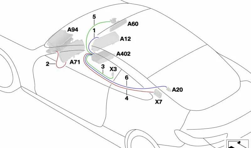 Cable de conexión Headunit High para BMW Serie 8 G14, G15, G16 (OEM 61118800617). Original BMW