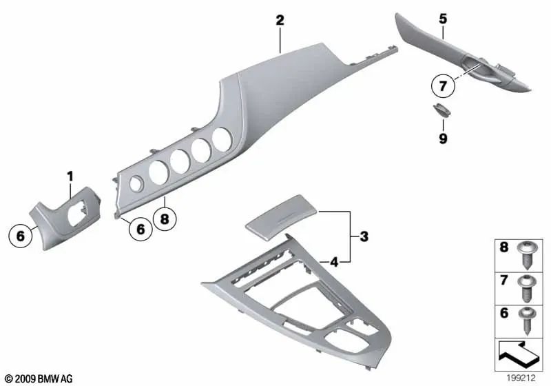 Tirador de puerta Fineline antracita derecho para BMW E89 (OEM 51419167028). Original BMW