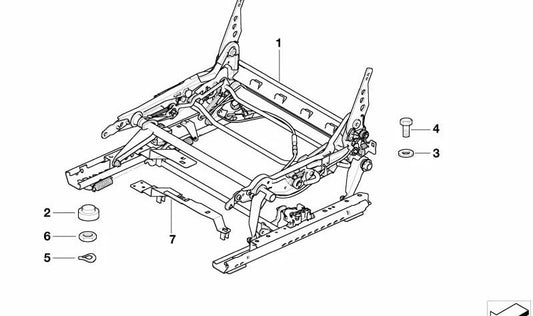 Meccanismo del sedile sinistro per BMW E85, E86 (OEM 52107053941). BMW originale.