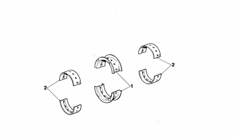 Cojinete de biela OEM 11211261045 para BMW (Modelos compatibles: E12, E28, E34, E24, E23, E32). Original BMW.