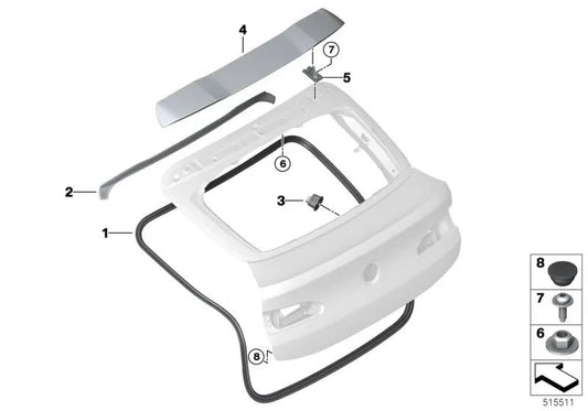 Tailgate Seal for BMW X4 F98, G02 (OEM 51767498729). Original BMW.