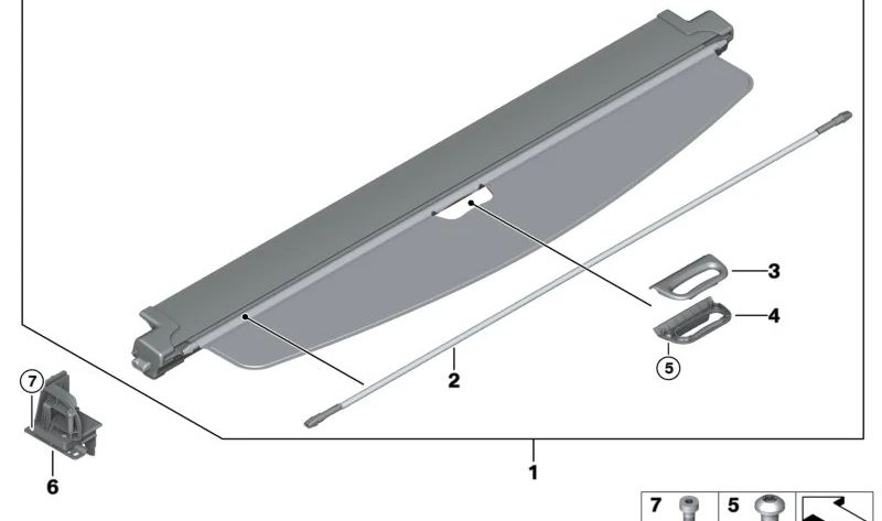 Cortinilla enrollable parasol OEM 51479207897 para BMW X3 (F25). Original BMW.