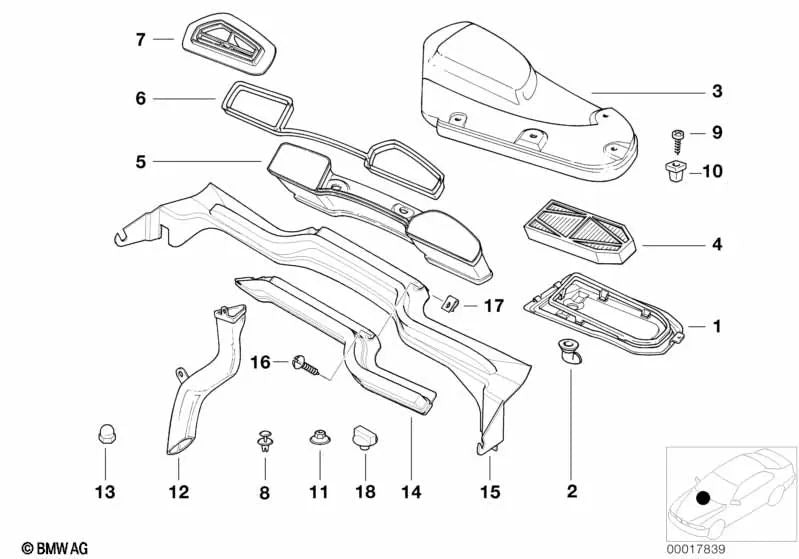 Blende derecha para BMW Serie 7 E38 (OEM 64118391242). Original BMW.