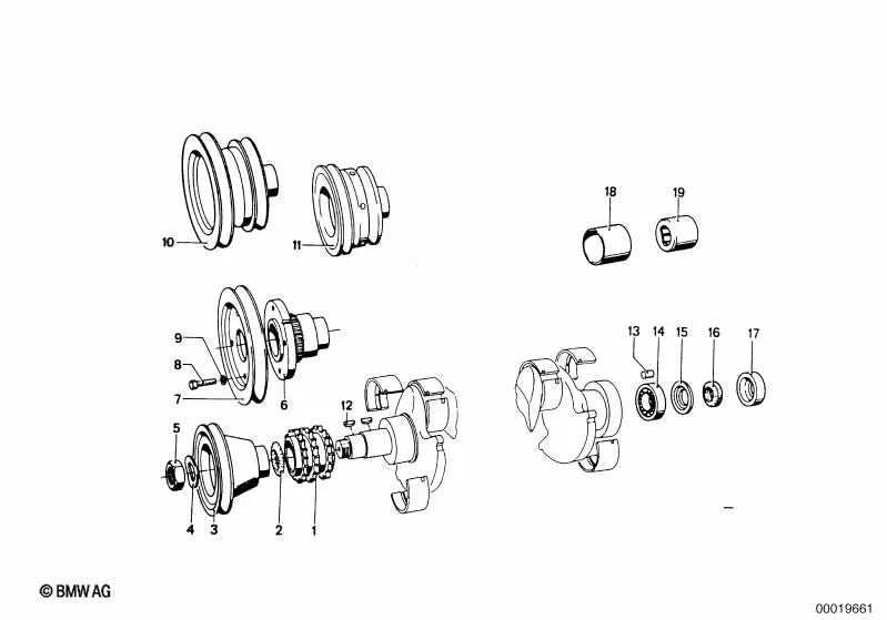 Bushing for BMW 3 Series E21, E30, 5 Series E12, 6 Series E24, 7 Series E23 (OEM 11211262750). Original BMW